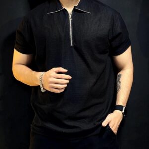 "Trendy Zip-Style Polo Shirt - Ultimate Comfort & Fashion Forward | Perfect for Casual & Active Wear!"