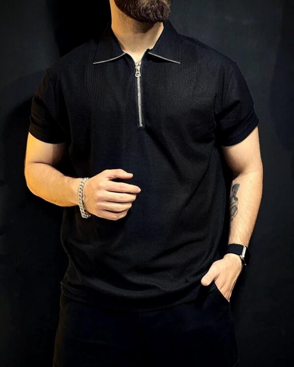 "Trendy Zip-Style Polo Shirt - Ultimate Comfort & Fashion Forward | Perfect for Casual & Active Wear!"