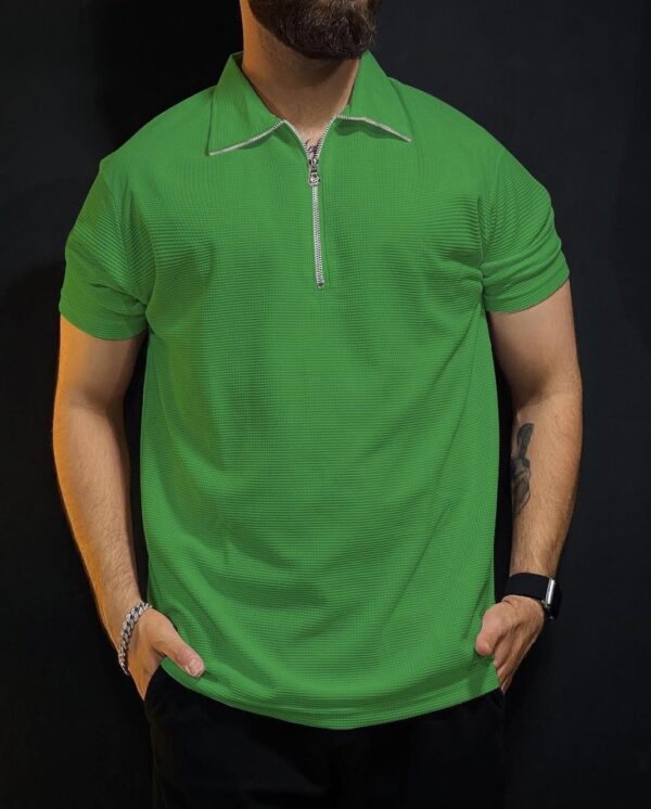 "Trendy Zip-Style Polo Shirt - Ultimate Comfort & Fashion Forward | Perfect for Casual & Active Wear!"