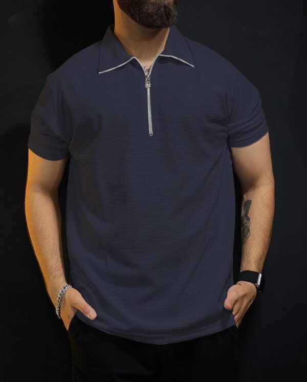 "Trendy Zip-Style Polo Shirt - Ultimate Comfort & Fashion Forward | Perfect for Casual & Active Wear!"
