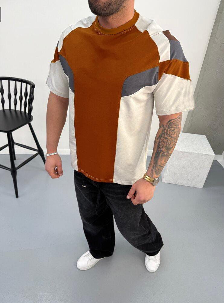 Oversized Multi-Panel Graphic T-Shirt - Image 2