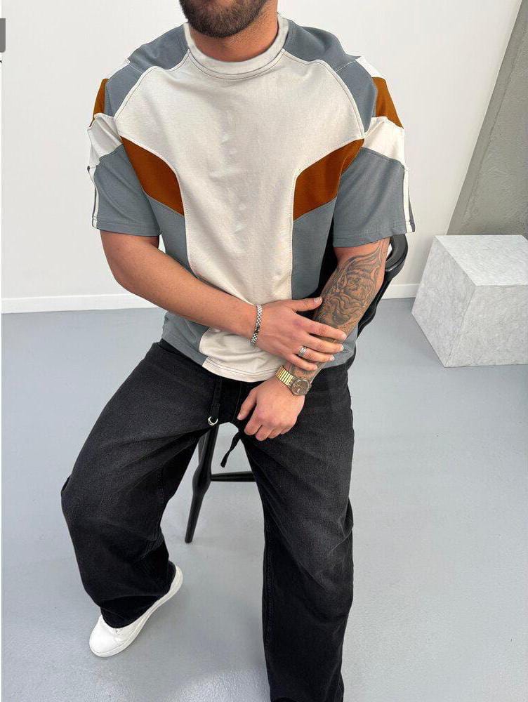 Oversized Multi-Panel Graphic T-Shirt